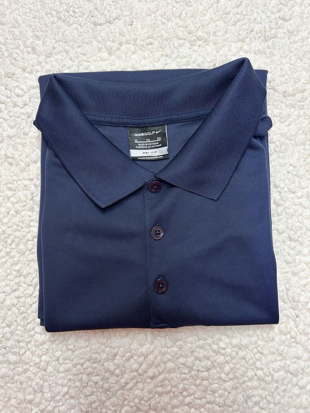 Nike Golf Dri-Fit Men's Short Sleeve Polo Shirt Navy Blue Size XL Extra Large